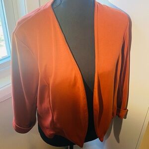 Rust Orange Open Front Cardigan